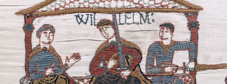 Bayeux Tapestry scene44 - By Myrabella [Public domain], via Wikimedia Commons